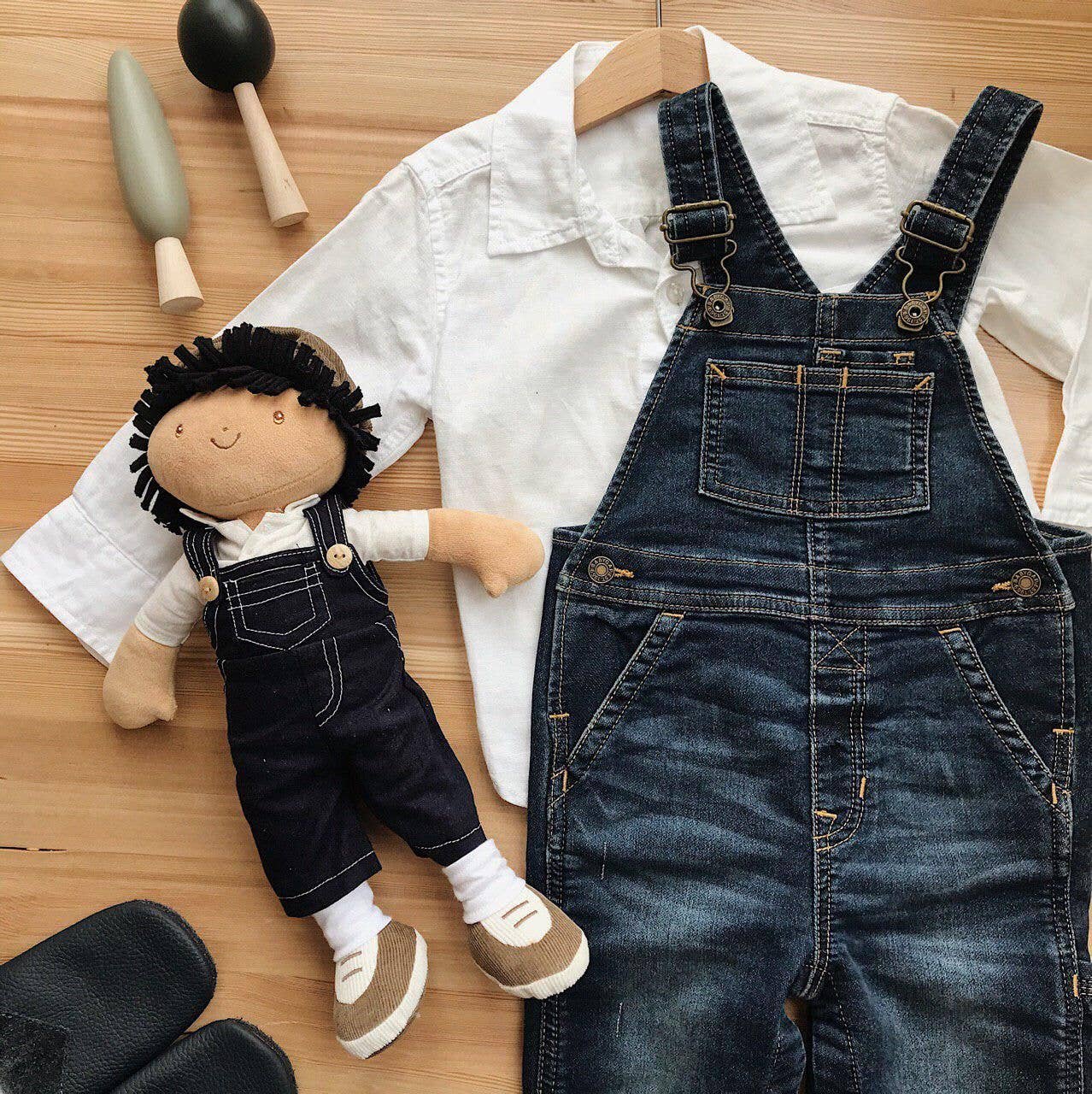 Joe In Blue Dungaree- Organic Cotton Plush Doll