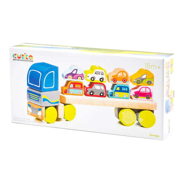 Wooden Toy- Truck With Cars