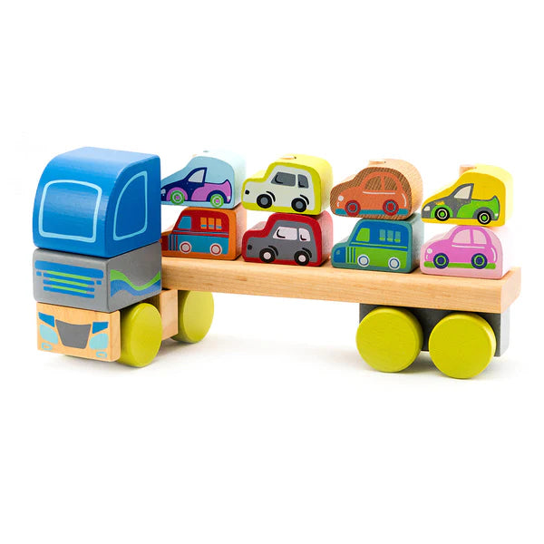 Wooden Toy- Truck With Cars