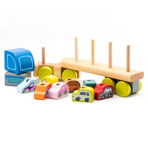 Wooden Toy- Truck With Cars