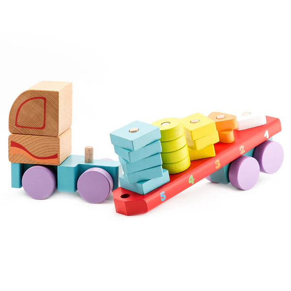 Wooden Toy- Truck With Bricks