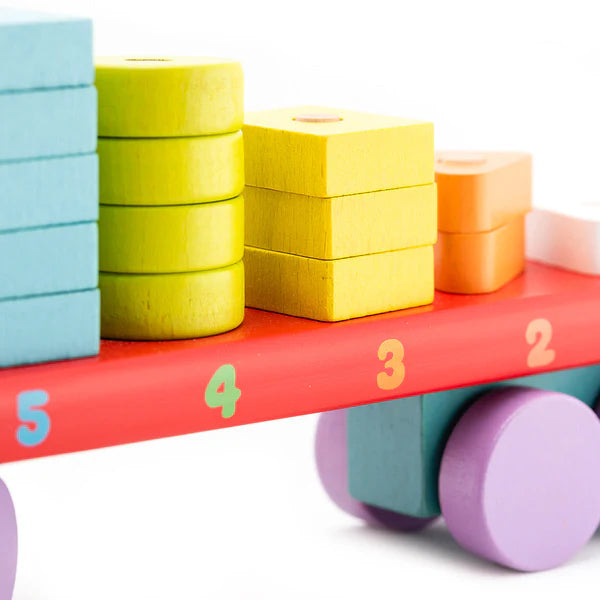 Wooden Toy- Truck With Bricks