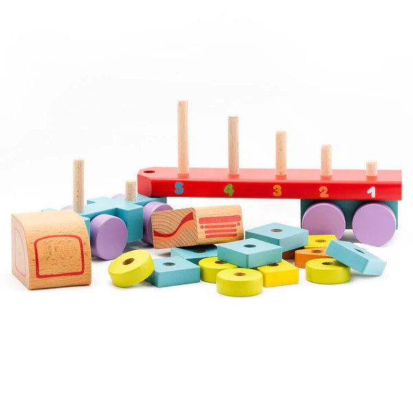 Wooden Toy- Truck With Bricks