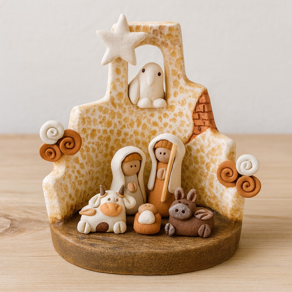 Handcrafted Nativity Scene - The Bethlehem Tower Nativity