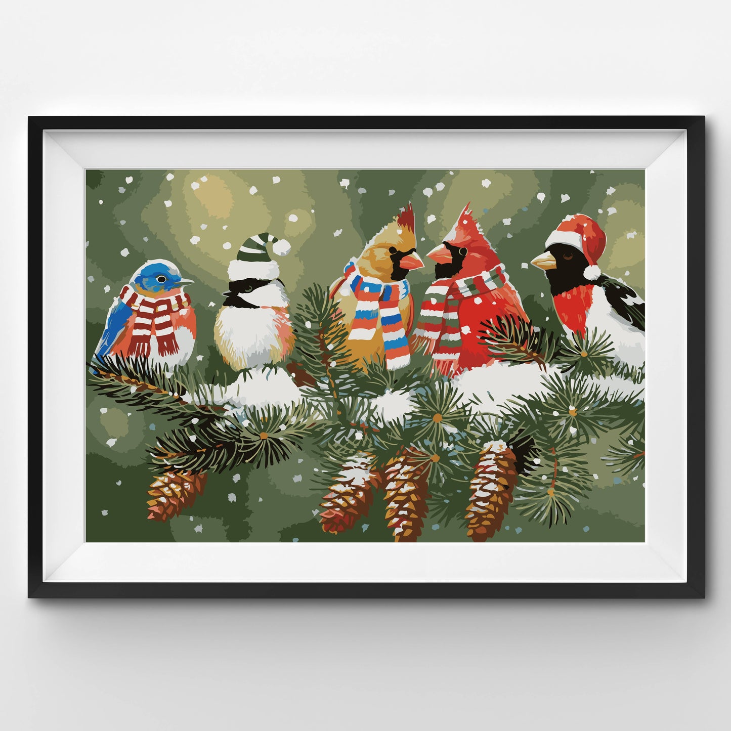 Paint By Number- Festive and Christmassy Birds