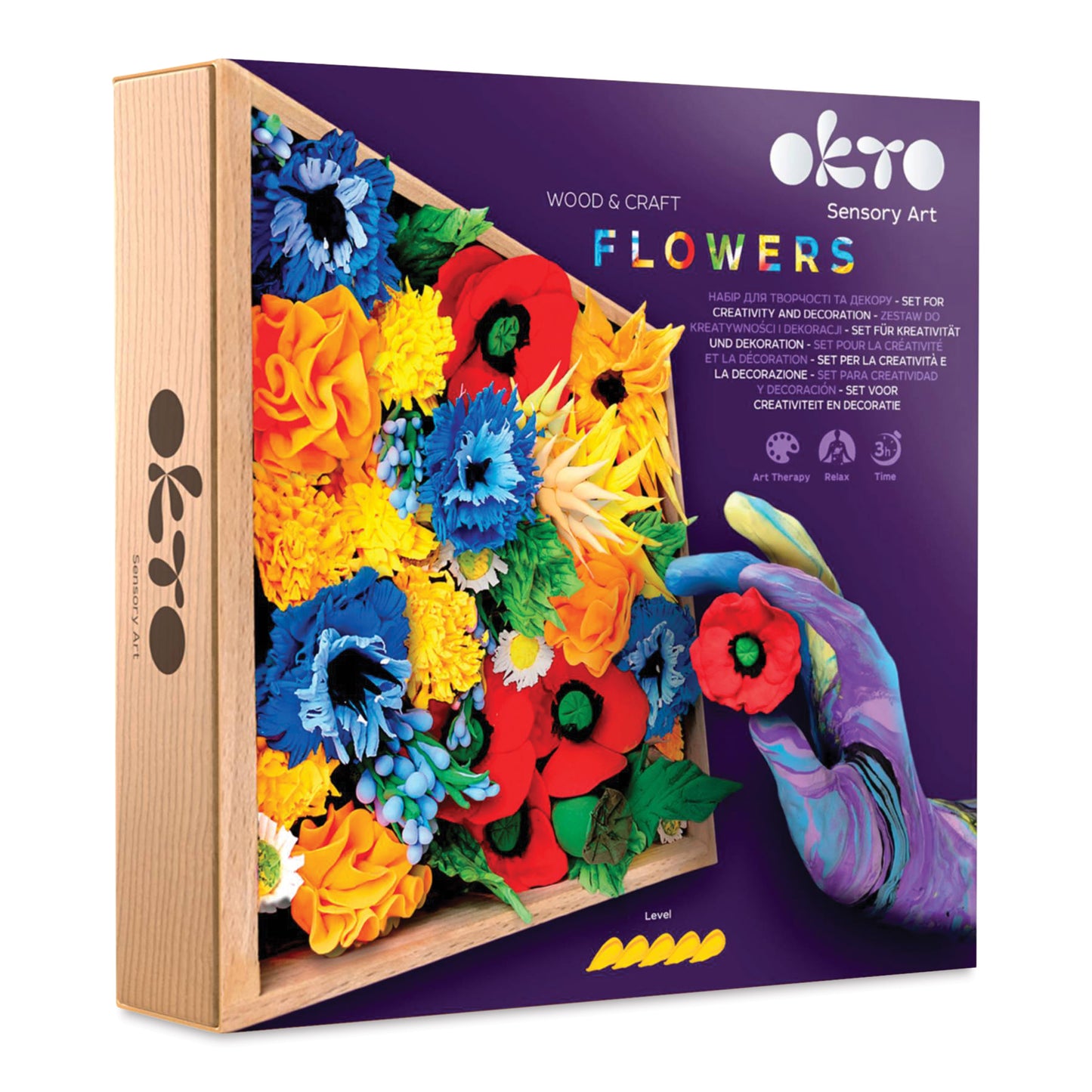 Sensory 3D Art DIY Wood & Craft Clay Kit - Flowers