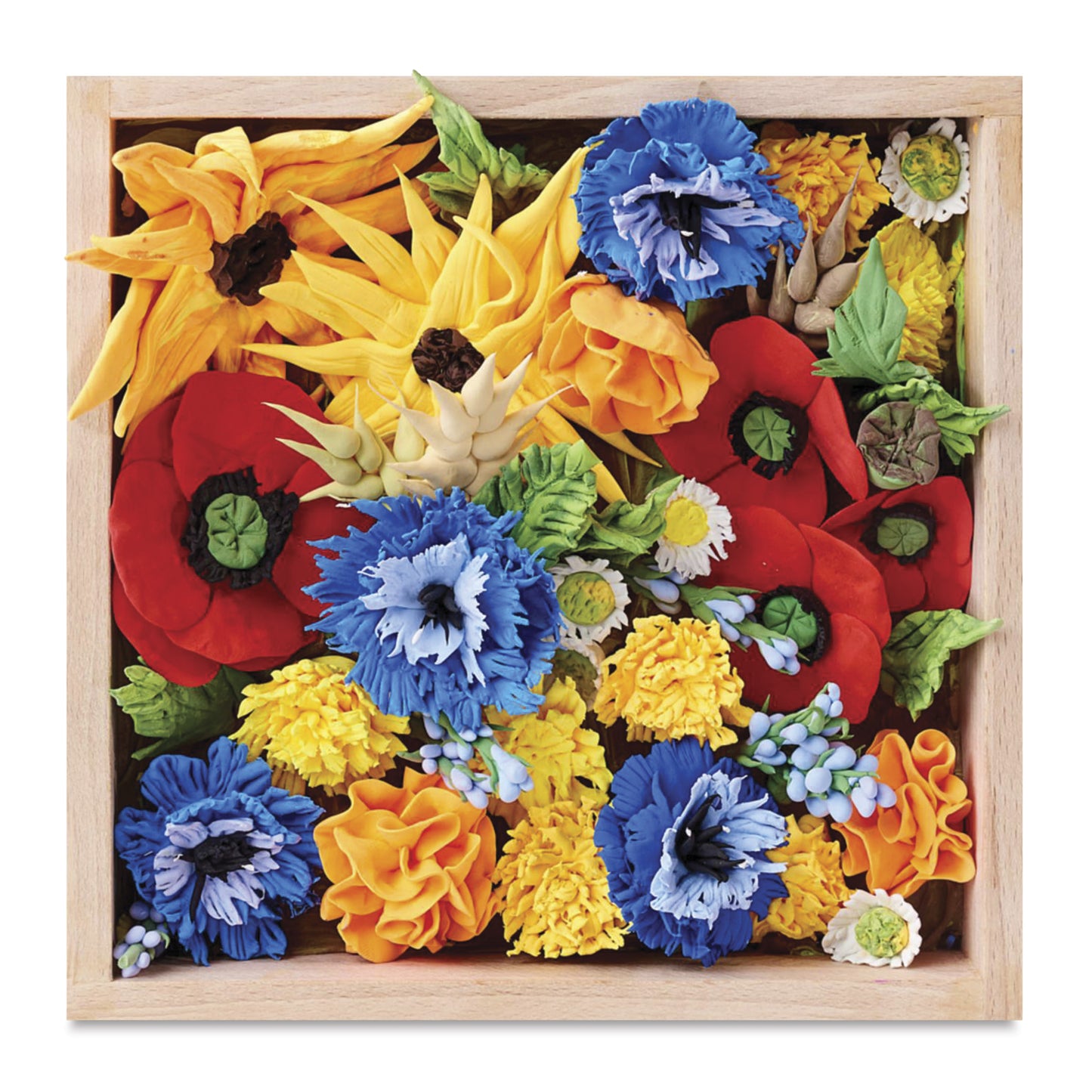 Sensory 3D Art DIY Wood & Craft Clay Kit - Flowers