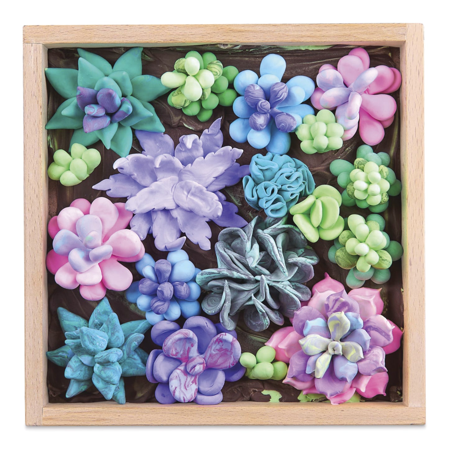 Sensory 3D Art DIY Wood & Craft Clay Kit - Succulents