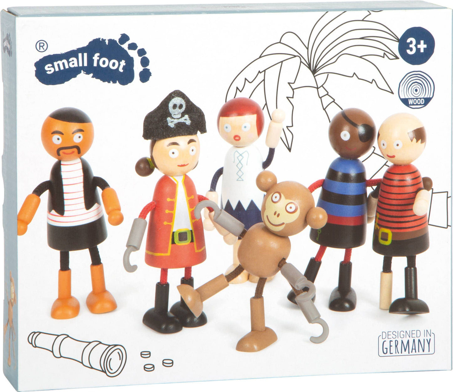 Wooden Bending Dolls Pirate