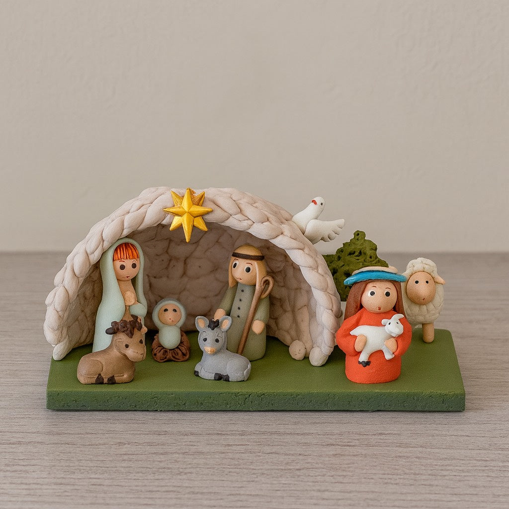 Handcrafted Nativity Scenes - Nativity Under the Shepherd's Shelter