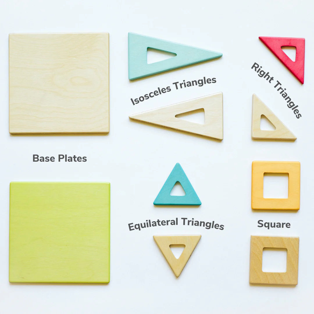 Wooden Magnetic Tiles - 100 Piece Set