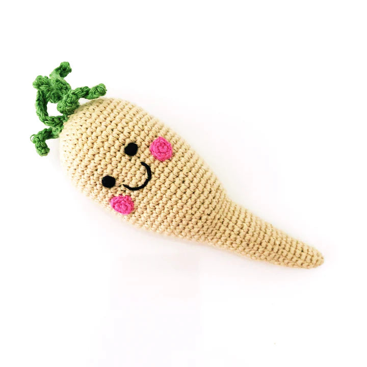 Parsnip Rattle- Organic Cotton Plush