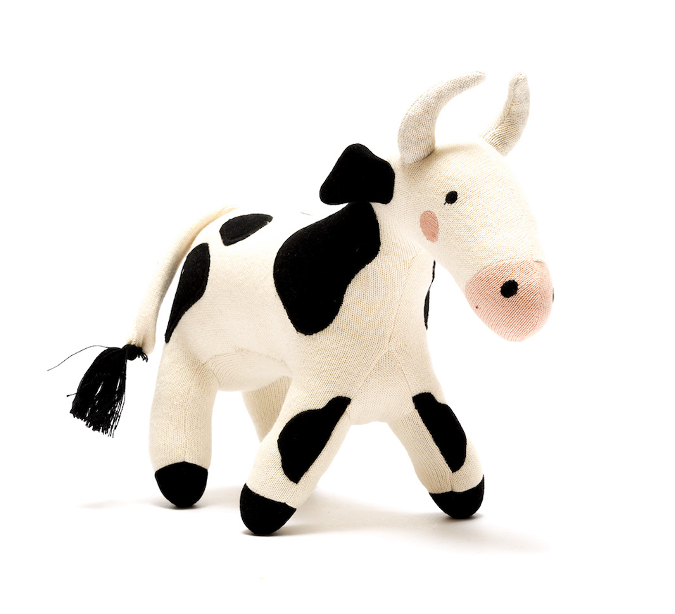 Organic Knitted Plush Toy - Cow