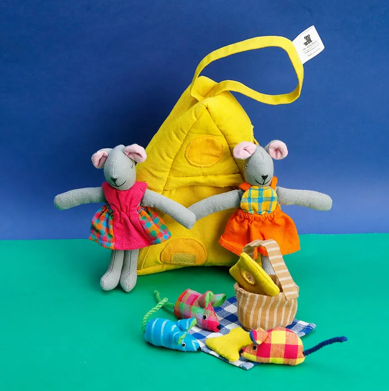 Handcrafted Organic Cotton Mouse Picnic Playhouse