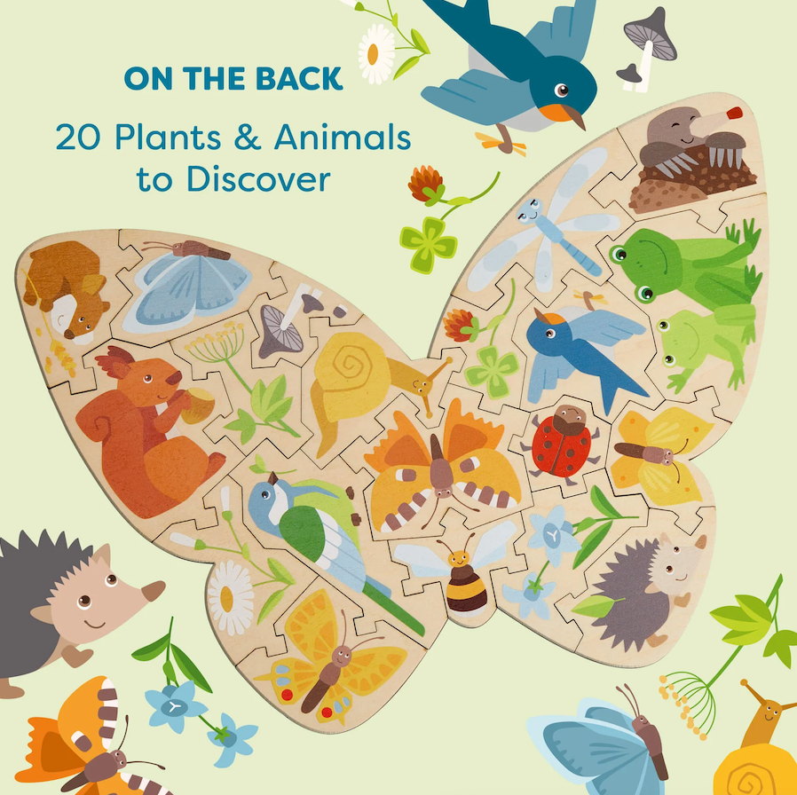 Butterfly Two-Sided Wooden Puzzle