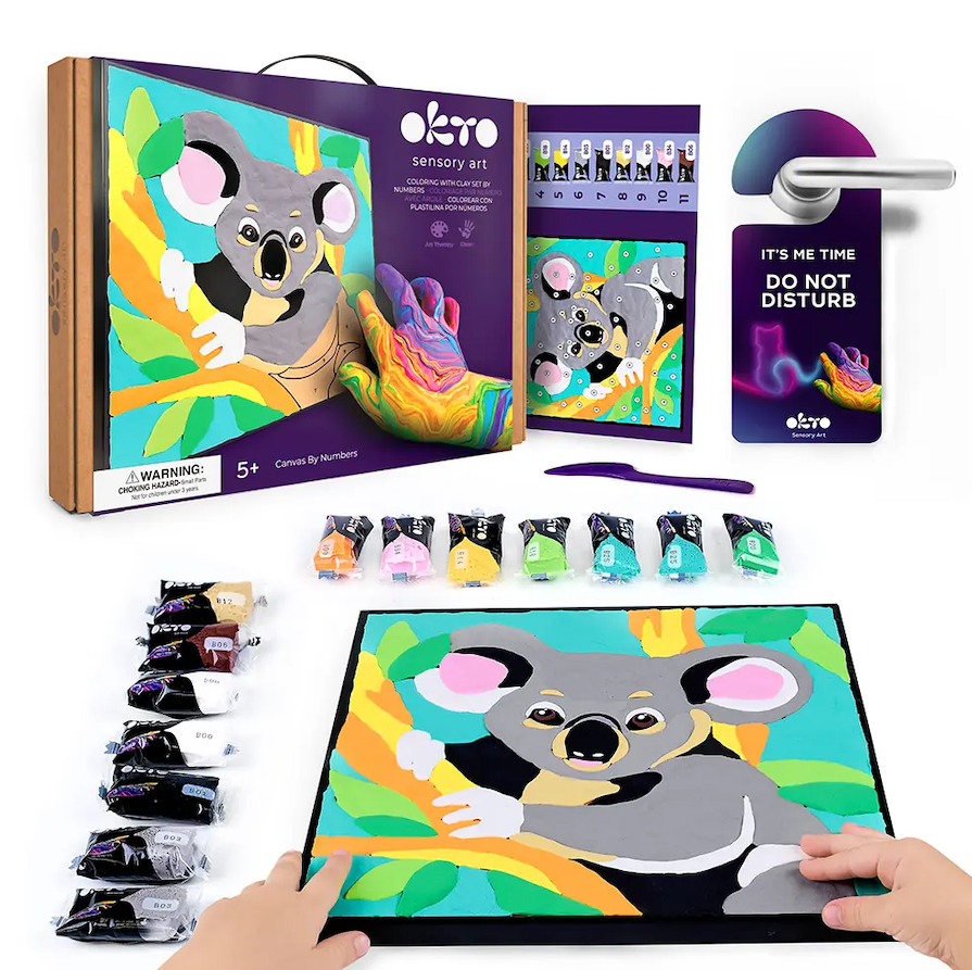 Sensory Art Coloring with Clay Set by Numbers - Koala