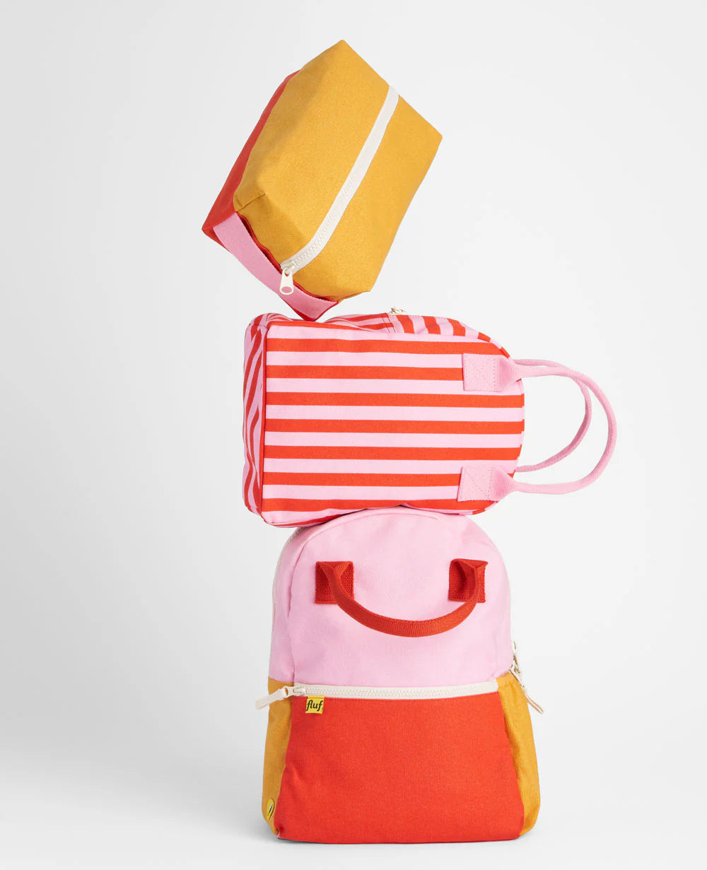 Organic Cotton Lunch Bag - Awning Stripe Pink