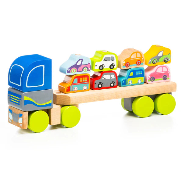 Wooden Toy- Truck With Cars