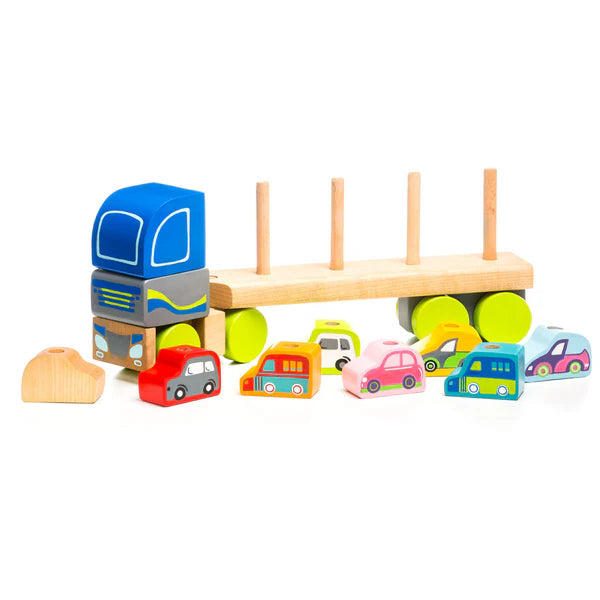 Wooden Toy- Truck With Cars