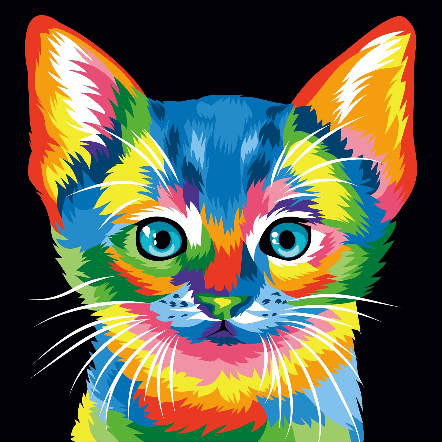 Paint By Number- Colorful Kitten