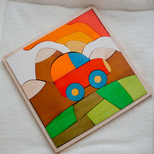 Handmade Car Puzzle Play Set