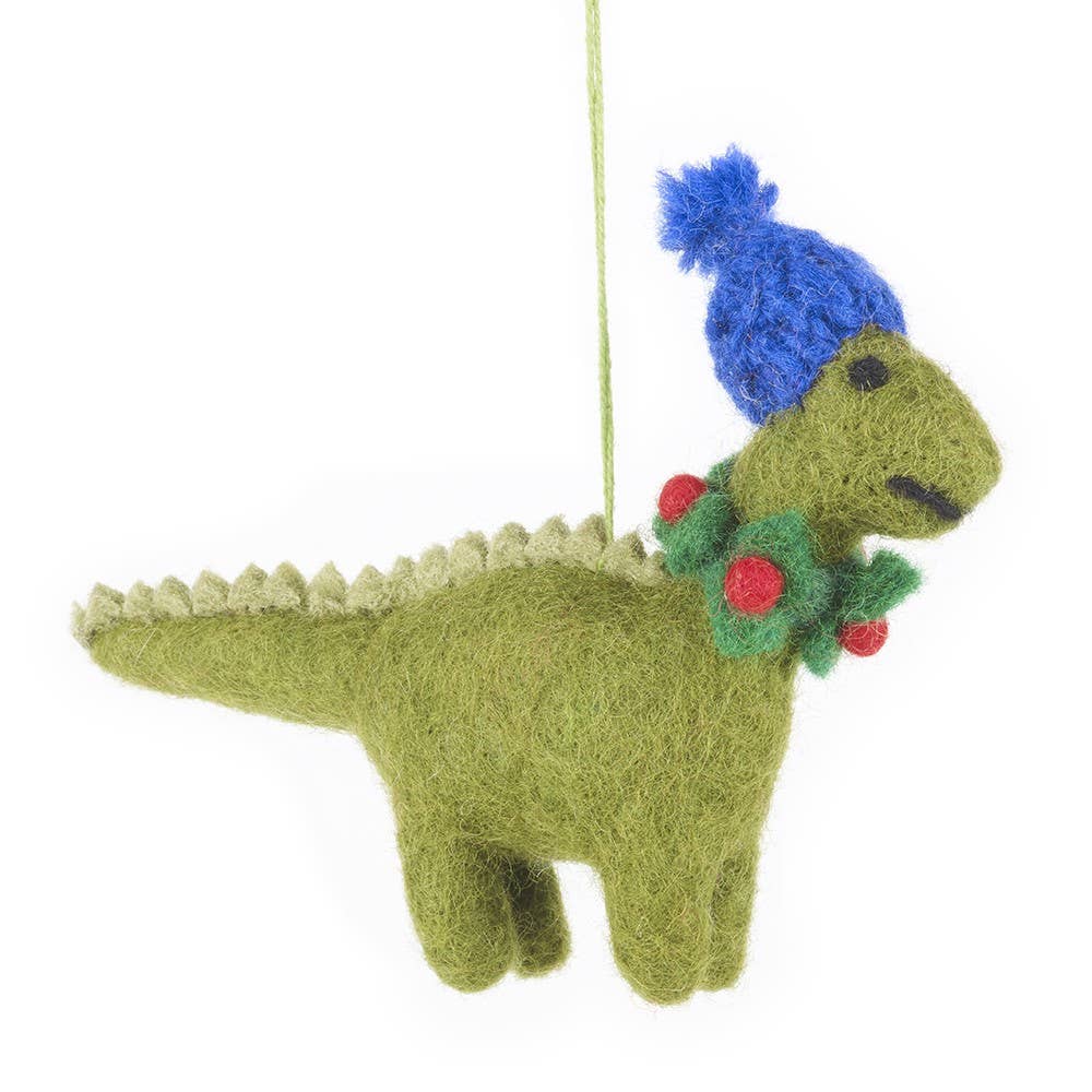 Handmade Biodegradable Felt Hanging Cosy Dinosaur Decoration