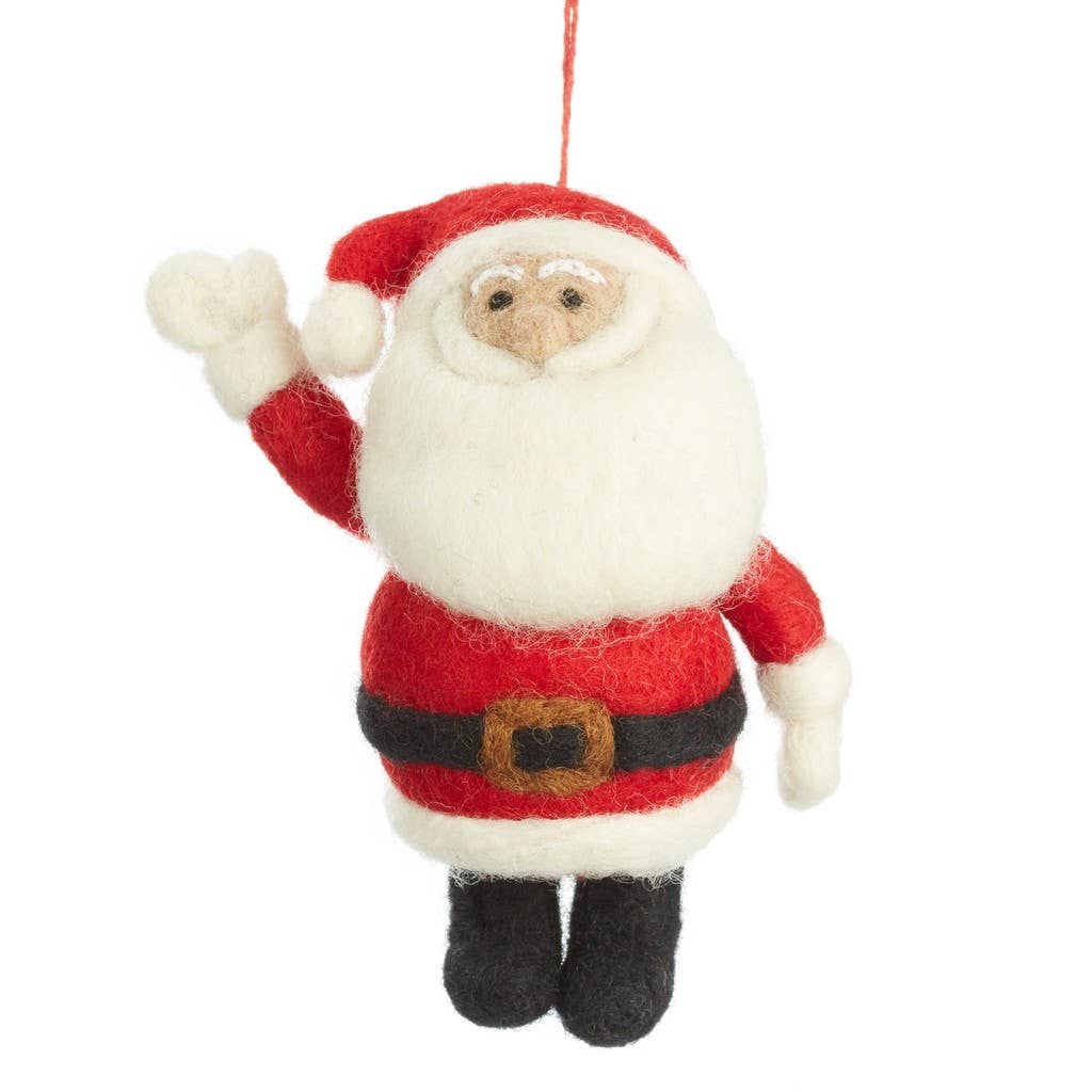 Handmade Felt Round Santa Decoration