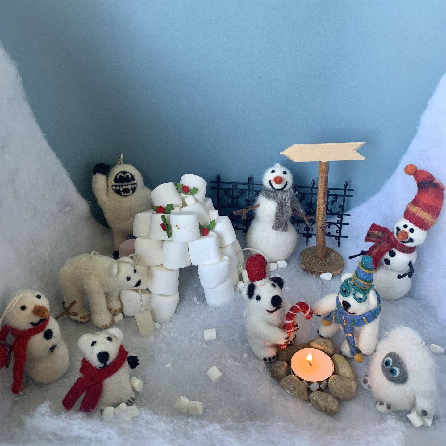 Handmade Felt Cosmo the Polar Bear Decoration