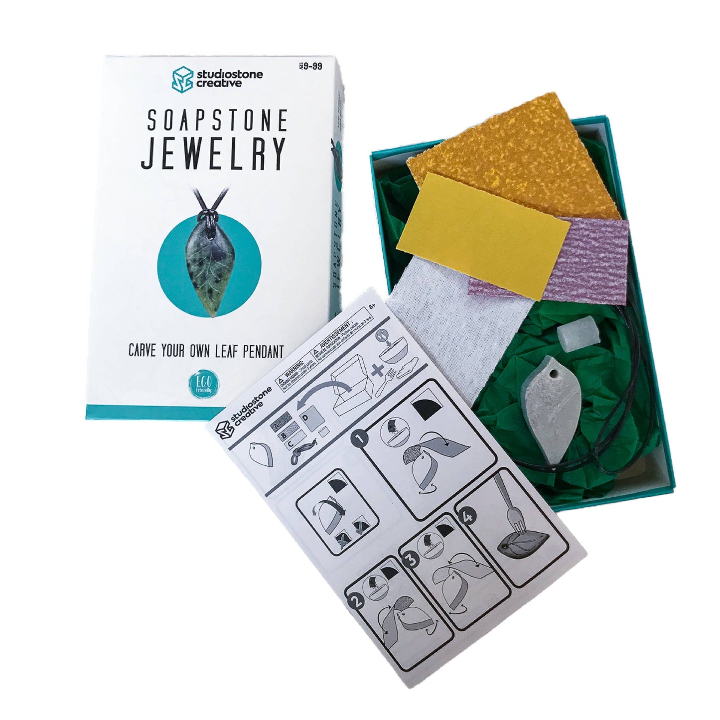 Leaf Soapstone Pendant Jewelry Carving Kit