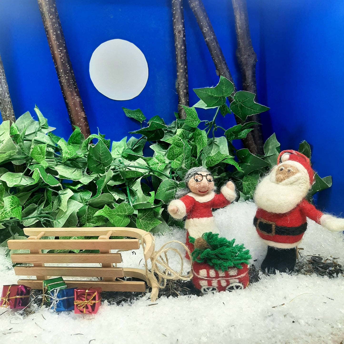 Handmade Felt Round Santa Decoration