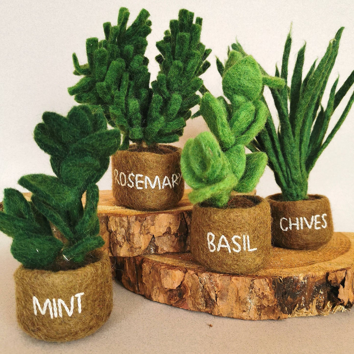 Handmade Felt Herbs Standing Decoration Variety
