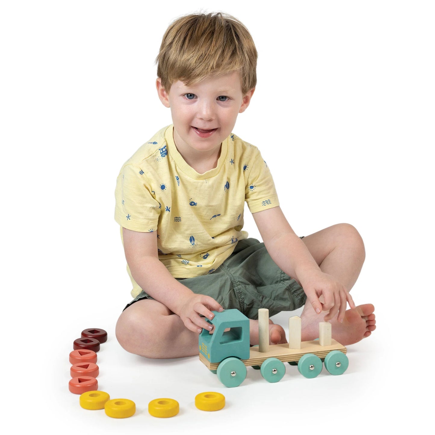 Wooden Stacking Peg Truck