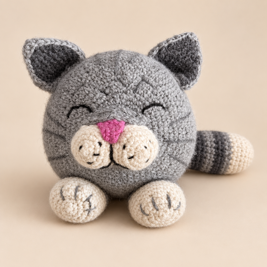 Handmade Baby Alpaca Toy - Cat