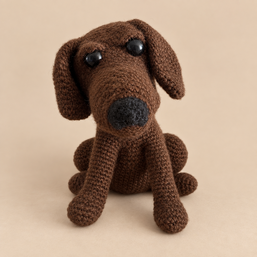 Handmade Baby Alpaca Toy - Chocolate Labrador