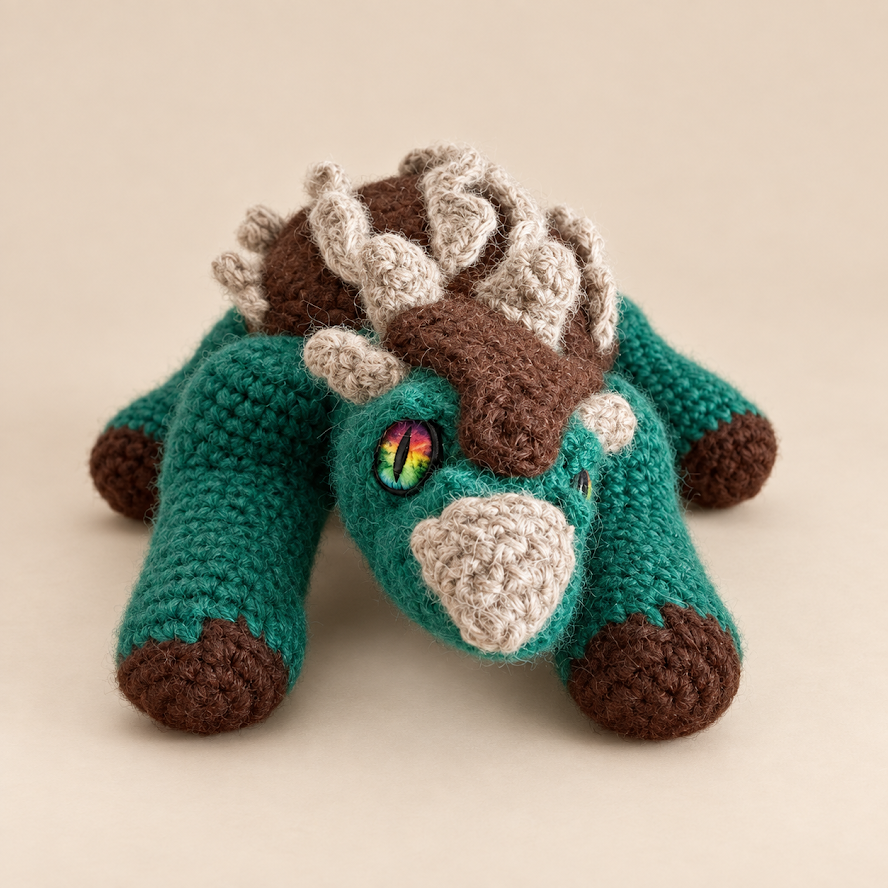 Handmade Baby Alpaca Toy - Ankylosaurus