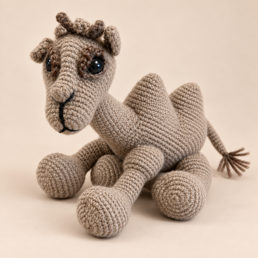 Handmade Baby Alpaca Toy - Camel