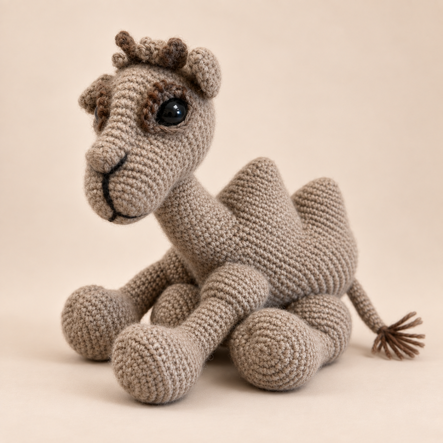Handmade Baby Alpaca Toy - Camel
