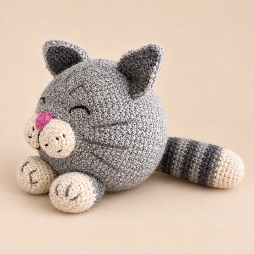 Handmade Baby Alpaca Toy - Cat