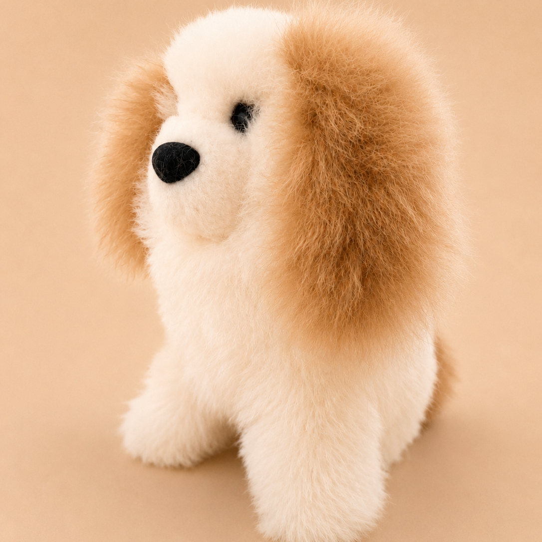 Handmade Alpaca Stuffed Animal - Puppy 9"