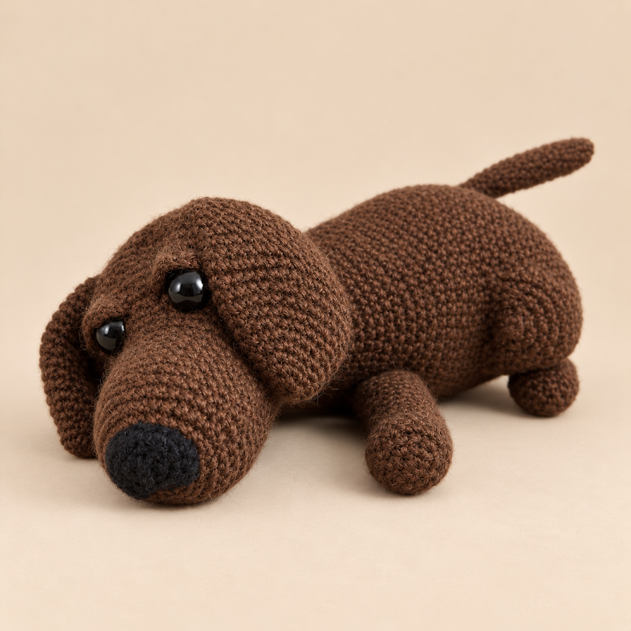 Handmade Baby Alpaca Toy - Chocolate Labrador