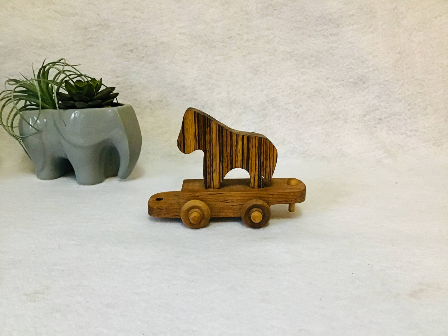 Handmade Wooden Zoo Train Set