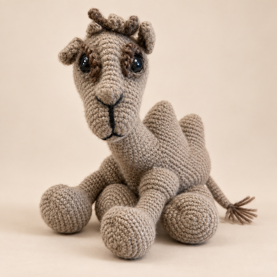 Handmade Baby Alpaca Toy - Camel