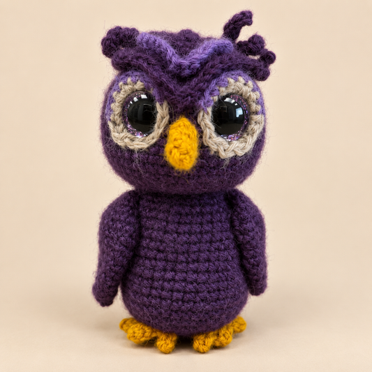 Handmade Baby Alpaca Toy - Purple Owl