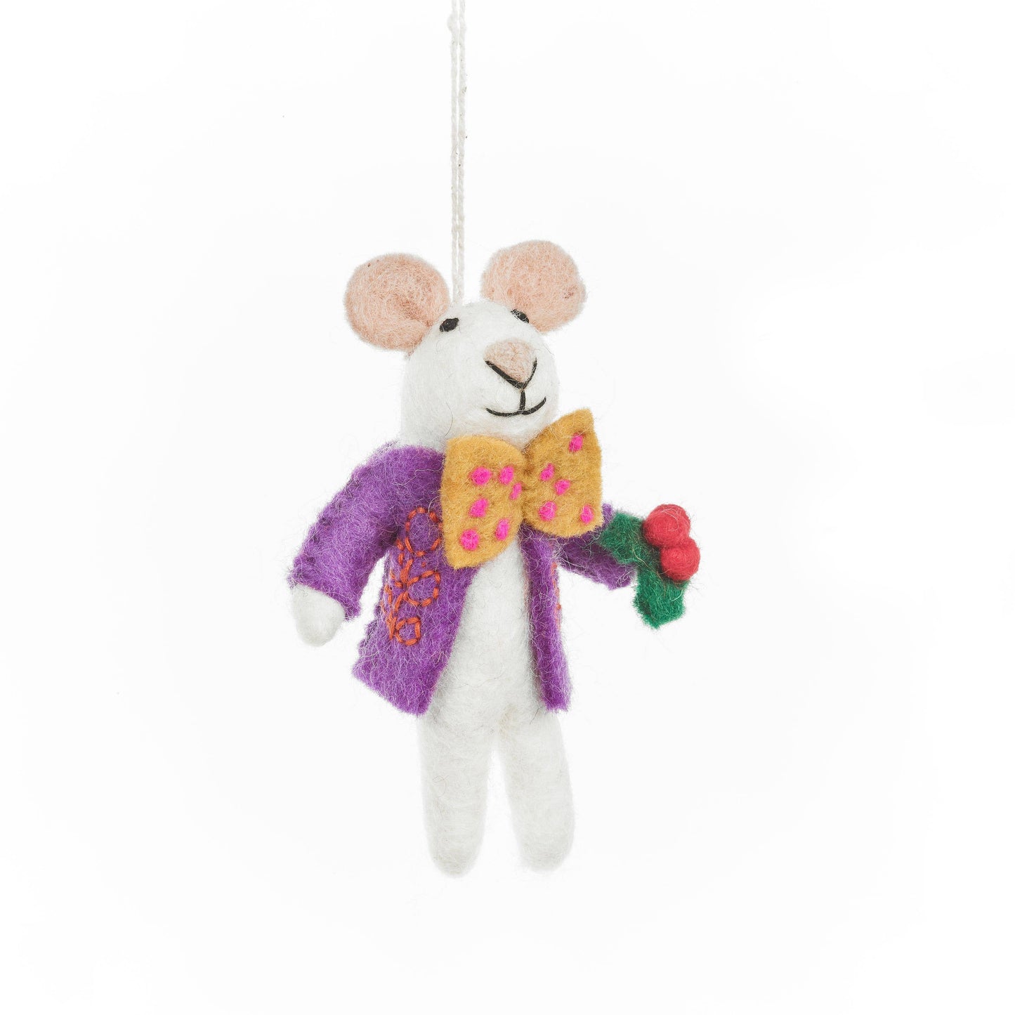 Handmade Felt Jingle Whiskers Mouse Christmas Tree Decoration