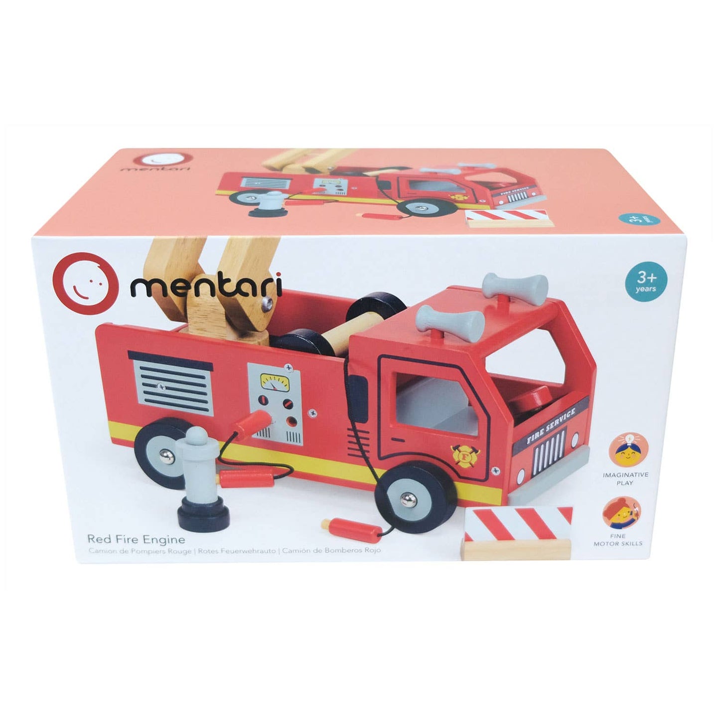 Wooden Red Fire Engine