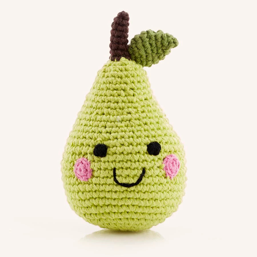 Pear Rattle- Organic Cotton Plush