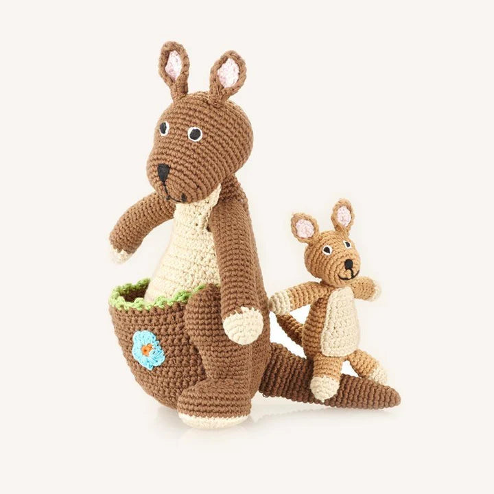 Mamma Kangaroo With Baby Kanga- Organic Cotton Plush