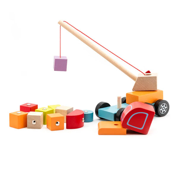 Wooden toy- Crane Truck