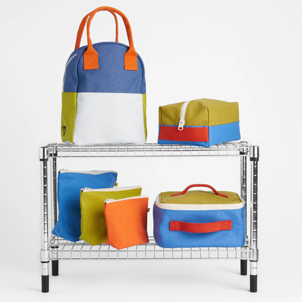 Organic Cotton Lunch Bag - Two Tone Citrus Sky