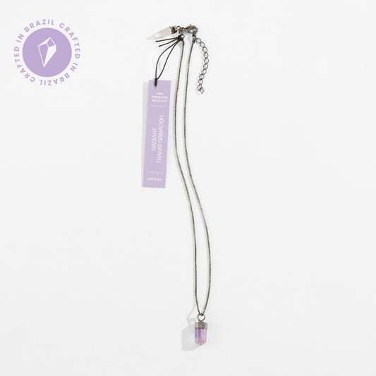 Mini Pendulum Necklace - Amethyst